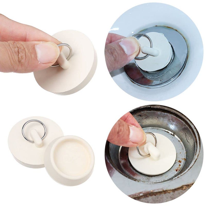 WYSUMMER Drain Stopper Set,4 Sizes Bathtub Stopper Rubber Sink Stoppers Set White Stopper Plug with Hanging Ring for Bathtub, Kitchen and Bathroom - Image 4